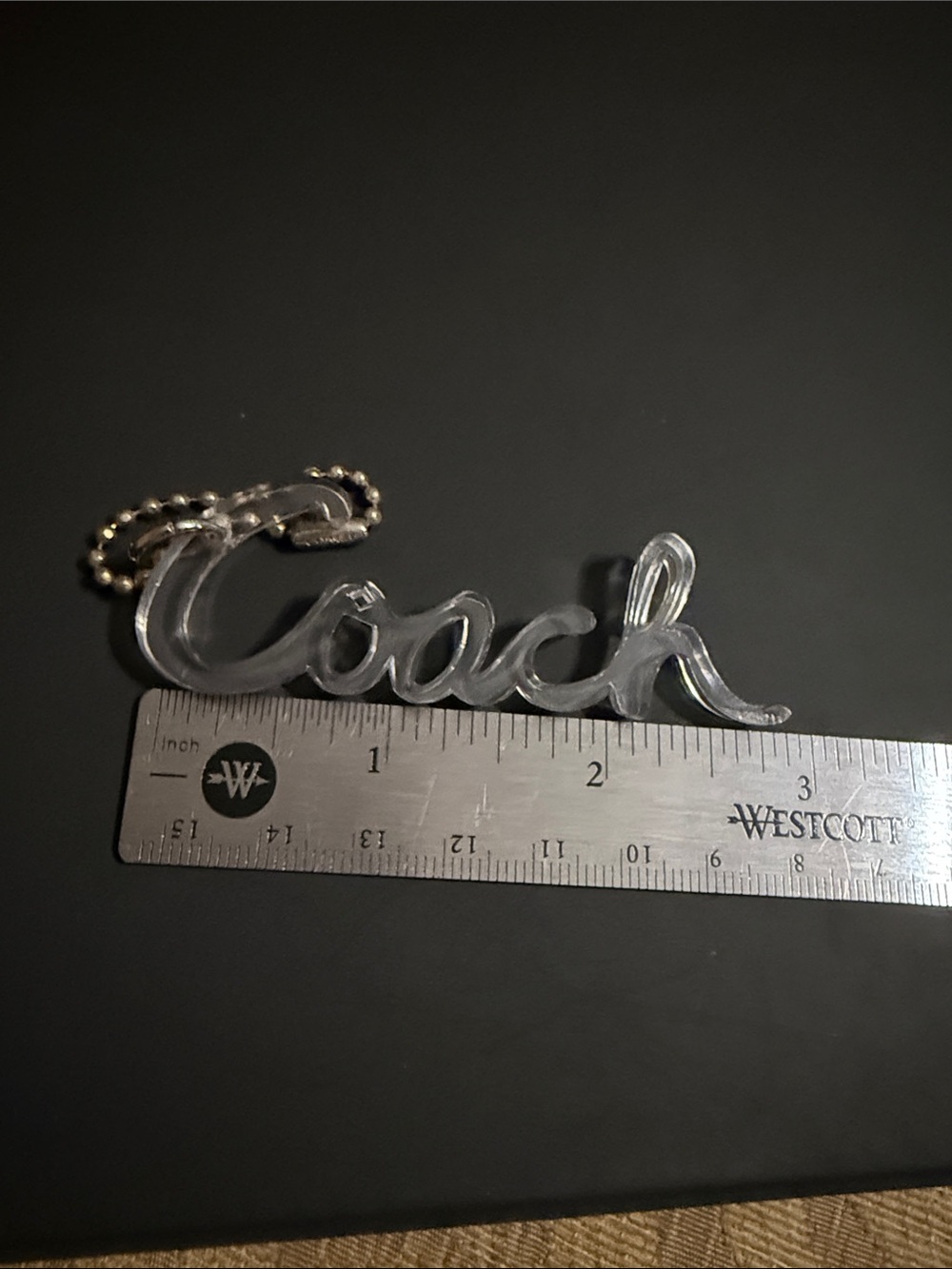 COACH Clear Acrylic Hang Tag Bag Charm preloved - Picture 9 of 12